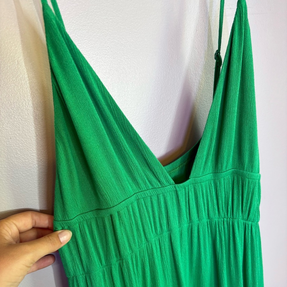 Shein Kelly Green Spaghetti Strap Tiered Maxi Dress Womens Size L - Picture 4 of 9